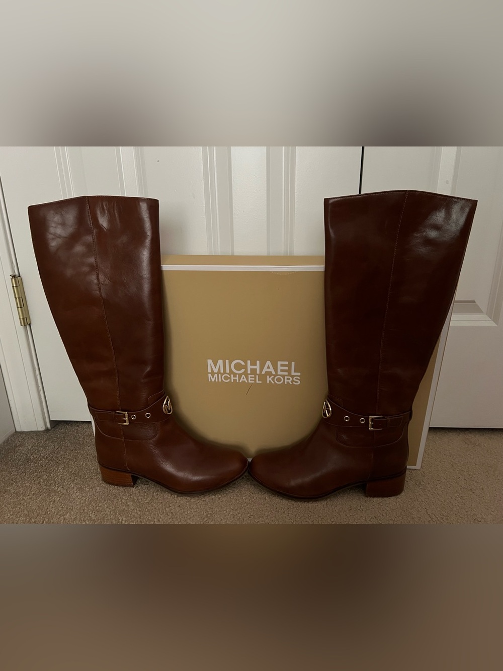 Michael Kors Brown Leather Knee Boots
